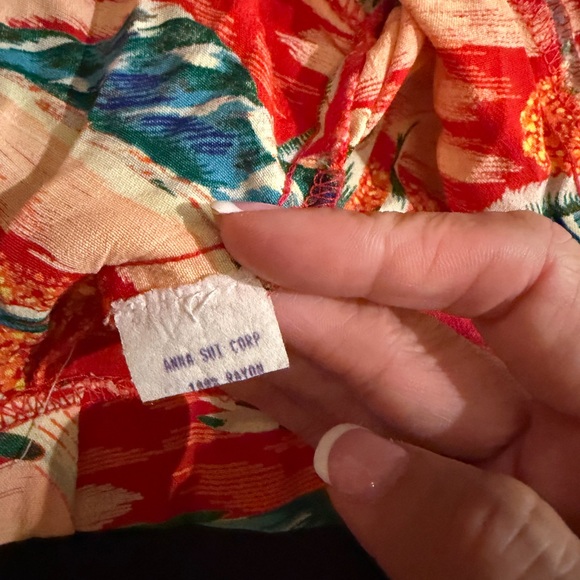 Rare 1995 Anna Sui Red Aloha Two-Piece Set – Vintage 90s - Picture 3 of 4